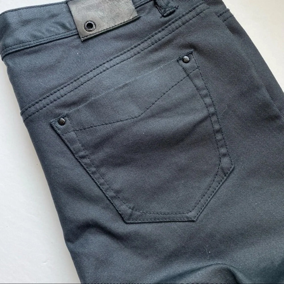 Armani Exchange • Charcoal Grey Waxed Coated Moto Skinny Pants - Picture 2 of 8